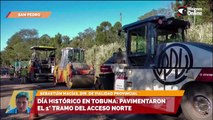 Día histórico en Tobuna: pavimentaron el 1° tramo del acceso norte