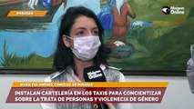 Instalan cartelería en los taxis para concientizar sobre la trata de personas y violenecia de género