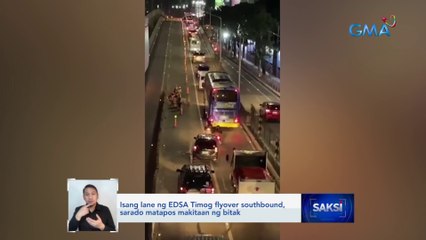 Isang lane ng EDSA Timog flyover southbound, sarado matapos makitaan ng bitak | Saksi