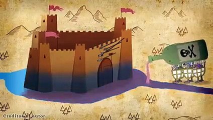 Rebutan air karton animasi bergerak lucu