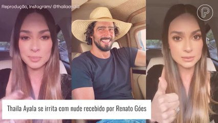 Renato Góes recebe nude e Thaila Ayala reage: 'Não consigo acreditar'