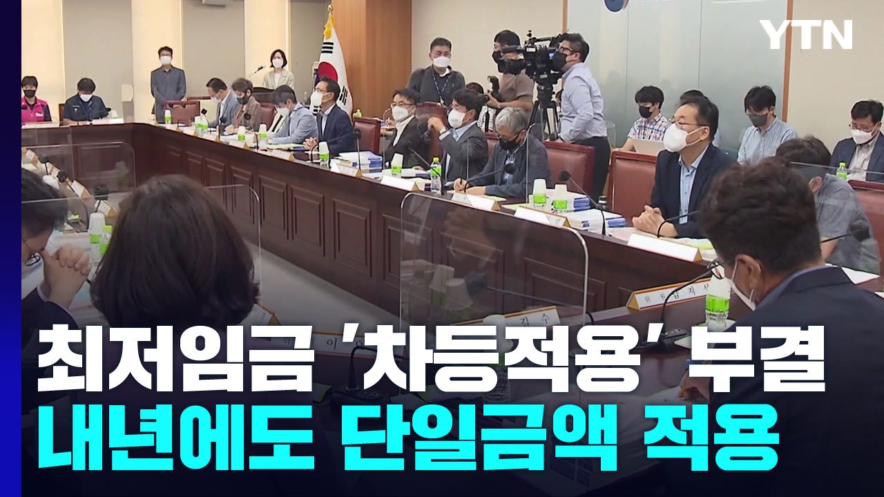 내년도 최저임금 '차등 적용' 부결...모든 업종 같은 금액 / YTN