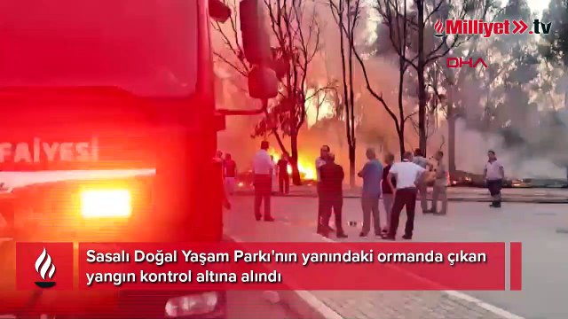Sasalı Doğal Yaşam Parkı'nın yanındaki ormanda çıkan yangın kontrol altına alındı