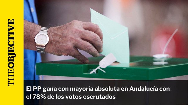 El PP gana con mayoría absoluta en Andalucía con el 78% de los votos escrutados