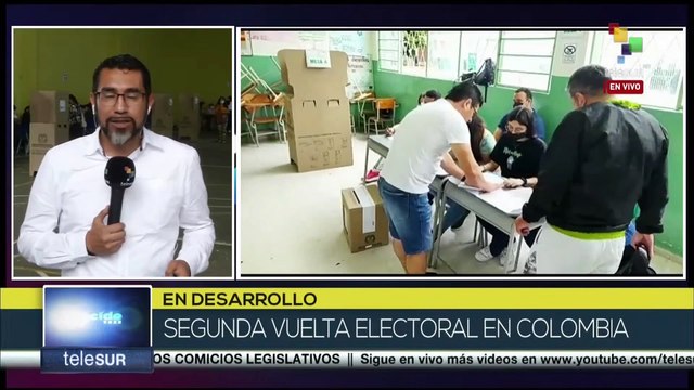 Electores colombianos continúan asistiendo a centros electorales para ejercer su derecho al voto
