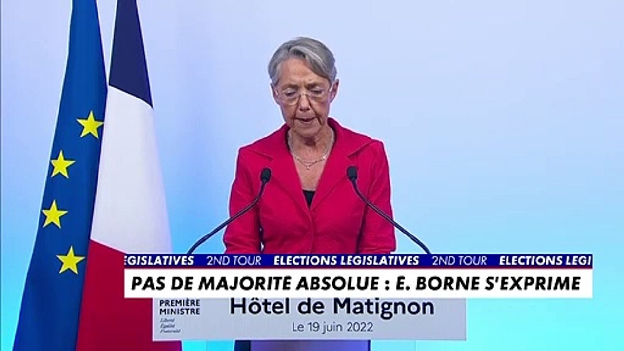 Législatives : «Nous travaillerons dès demain à construire une majorité d'action», affirme Borne
