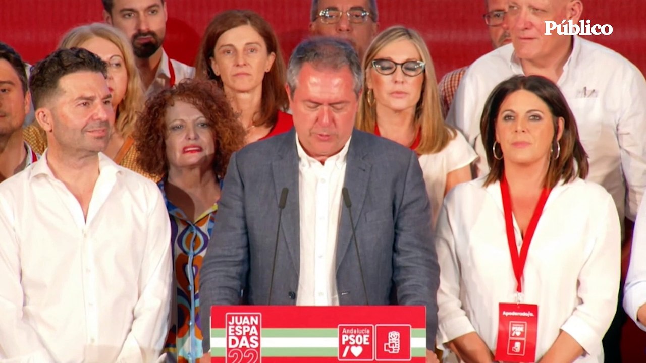 Juan Espadas (PSOE): "Lo más importante es saber perder y saber levantarse, desde mañana en pie para volver a recuperar la confianza de Andalucía"