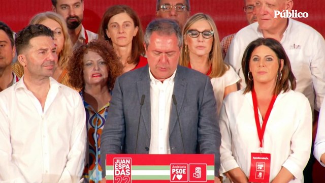 Juan Espadas (PSOE): Lo más importante es saber perder y saber levantarse, desde mañana en pie para volver a recuperar la confianza de Andalucía