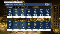 Heat & air quality alerts today, Monsoon storm chances start Friday