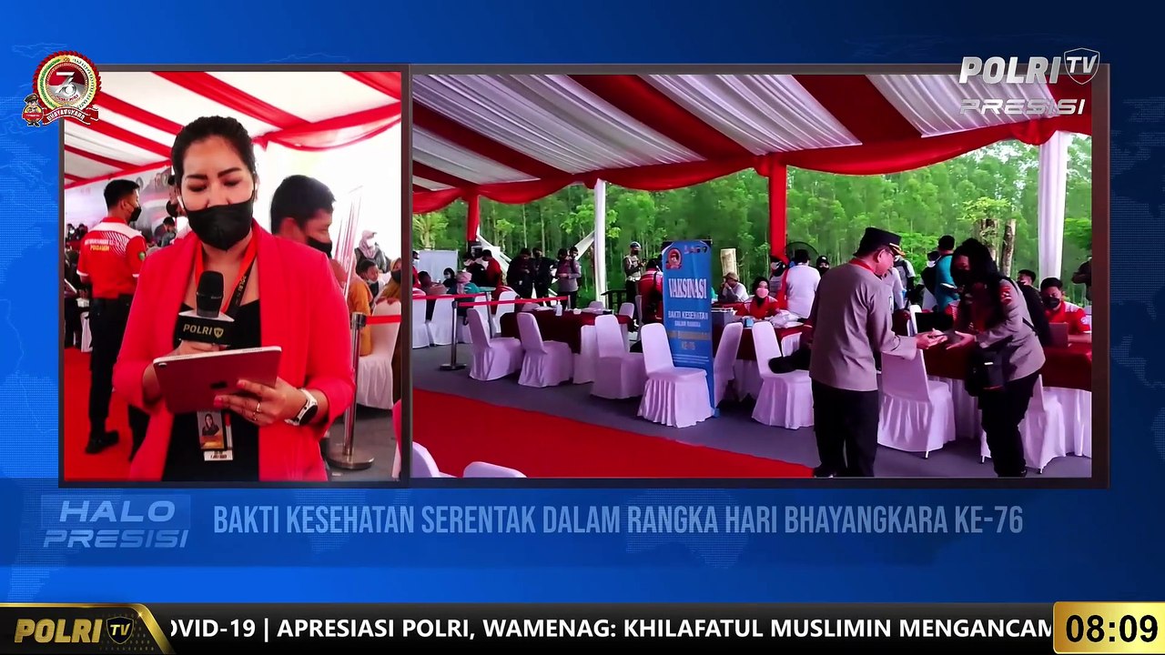Live Report Rachmawati Bersama Brigjen Pol dr Asep Hendradiana Terkait Puncak Bakti Kesehatan Serentak Dalam Rangka Hari Bhayangkara ke-76