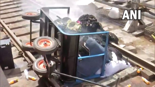 Secunderabad : Railway Station Stalls vandalised, train set ablaze by agitators who are protesting against Agnipath
