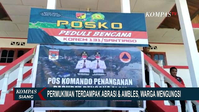 Sejumlah Rumah Ambles Akibat Abrasi Laut, Warga Mengungsi di Posko BPBD Kabupaten Minahasa