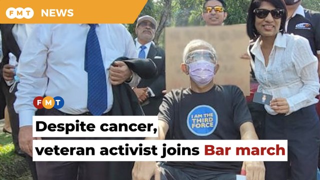 Cancer fighter Haris Ibrahim lifts spirits at Bar march