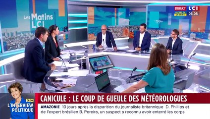 Canicule - Le présentateur météo de LCI Guillaume Woznica tacle le présentateur météo de BFMTV Marc Hay: "Attention à ne pas en faire trop !"