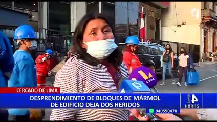 Cercado de Lima: bloque de mármol de edificio del Ministerio Público cae sobre transeúnte