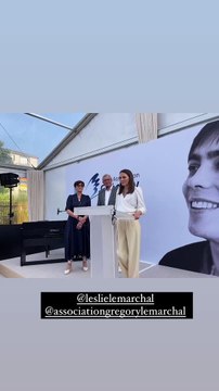 Pierre et Laurence Lemarchal inaugurent la maison Grégory Lemarchal, le 16 juin 2022, à Rueil-Malmaison (92), en présence de leur fille Leslie, Karine Ferri mais aussi de Brigitte Macron, Nikos Aliagas, Faustine Bollaert et Julie Zenatti