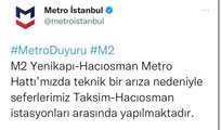 Yenikapı-Hacıosman metro hattında seferler teknik arıza sebebiyle aksadı