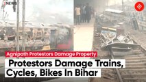 Trains Burnt, Vehicles Destroyed After Agnipath Protest Turns Violent In Patna, Bihar