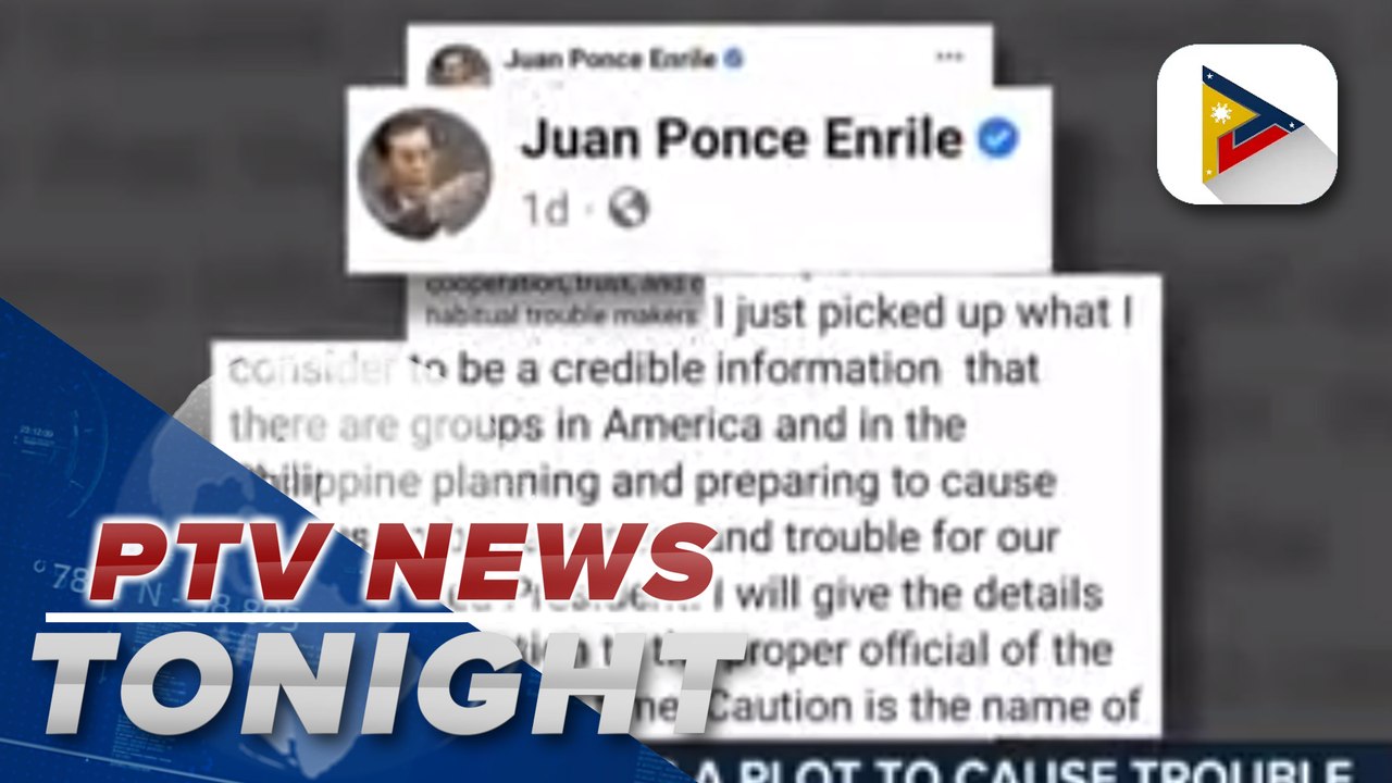 Ex-Senate President Juan Ponce Enrile says there's a plot to cause trouble under President-elect BBM's leadership