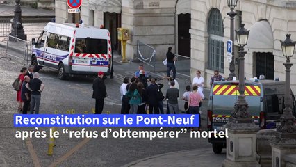Tués sur le Pont-Neuf à Paris: reconstitution sur les lieux du drame