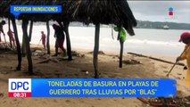 Toneladas de basura en playas de Guerrero tras lluvias por “Blas”