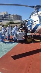 Homem é regatado por helicóptero após sofrer queimaduras no Sul do ES