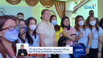 VP-elect Sara Duterte, mauupo bilang ika-15 bise presidente ng bansa | Saksi