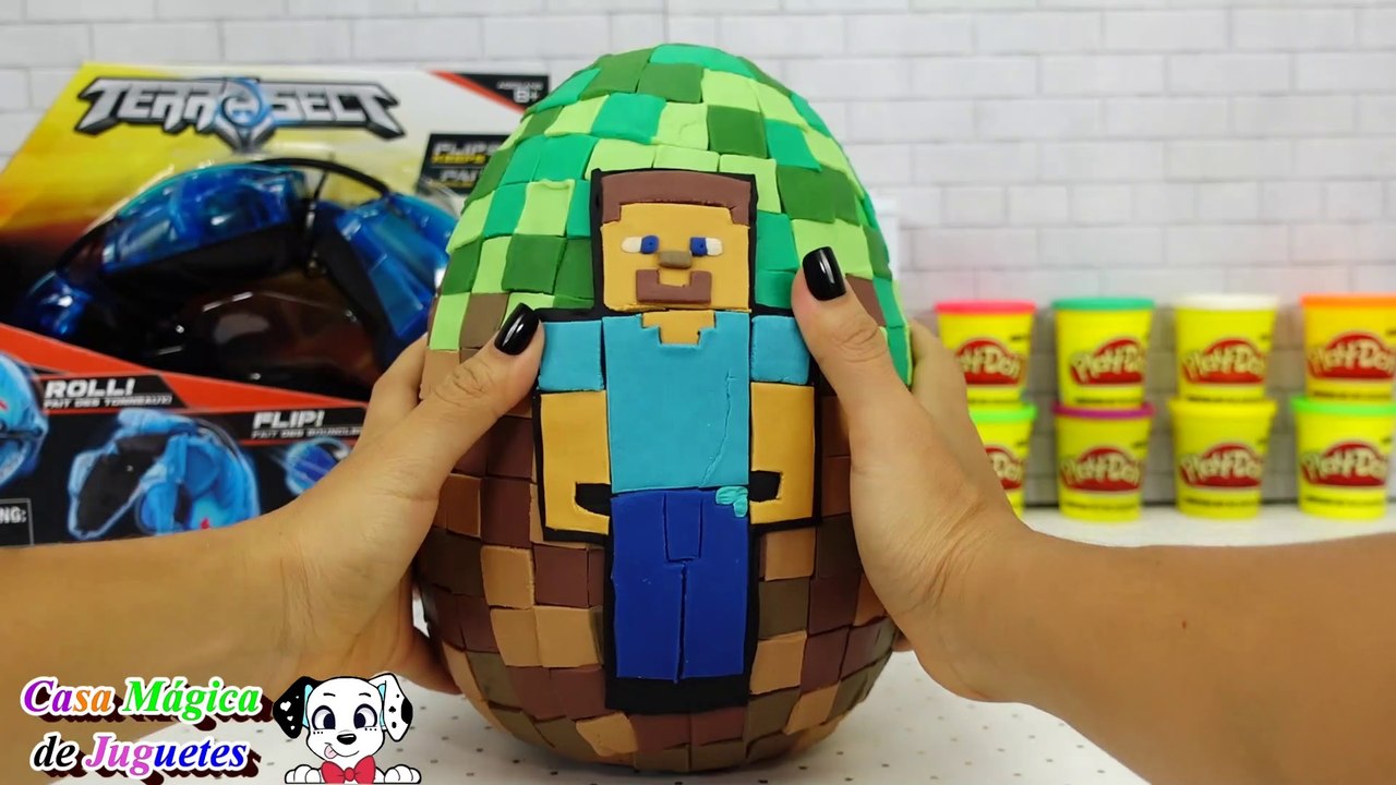 Huevo Gigantes Sorpresa de Plastilina Playdoh de MINECRAFT + Nuevo Terrasect