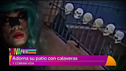 Lo desconocido: Adorna su patio con calaveras y 'cobran vida'