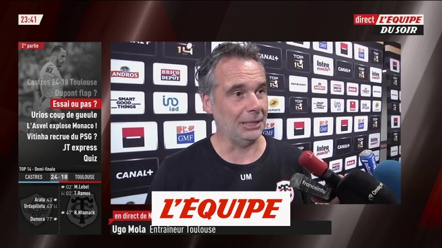 Mola : «Trop de ballons perdus dans les moments-clés» - Rugby - Top 14 - ST