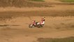 Rider Falls Off Dirt Bike After Fail Landing Jump During Race