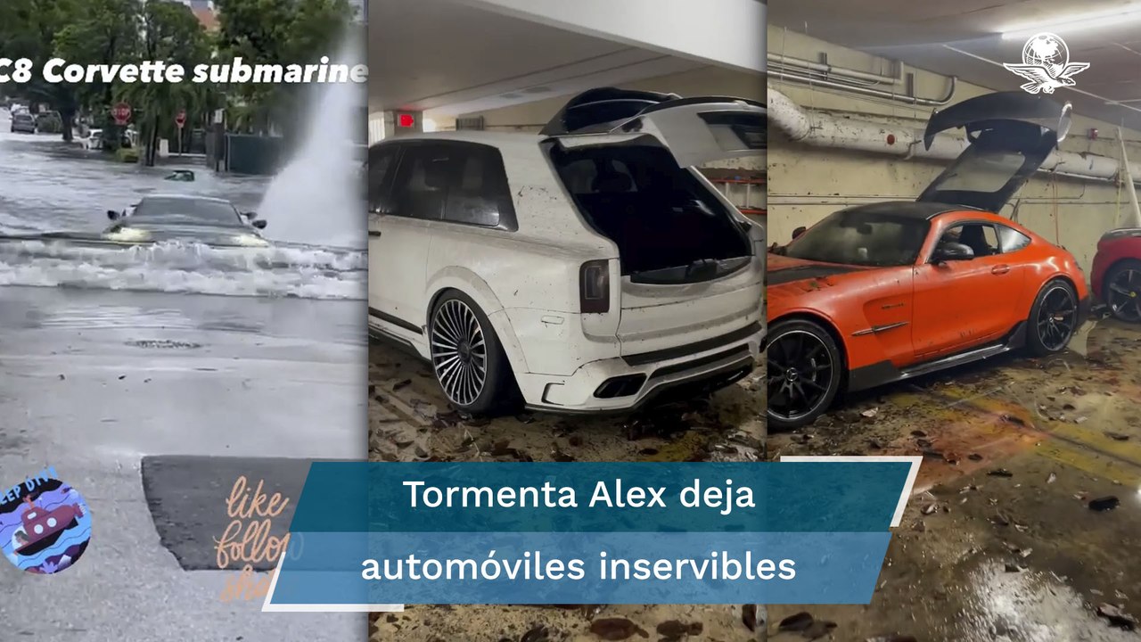 Tormenta inunda garaje y afecta carros valuados en millones de dólares