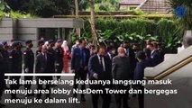 Mantan Perdana Menteri Malaysia Tuan Dr. Mahthir Mohamad tiba di Nasdem Tower.