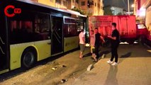 Eyüp'te otobüs 17 araca çarptı Kamyona çarparak duran otobüsün şoförü kayıplara karıştı