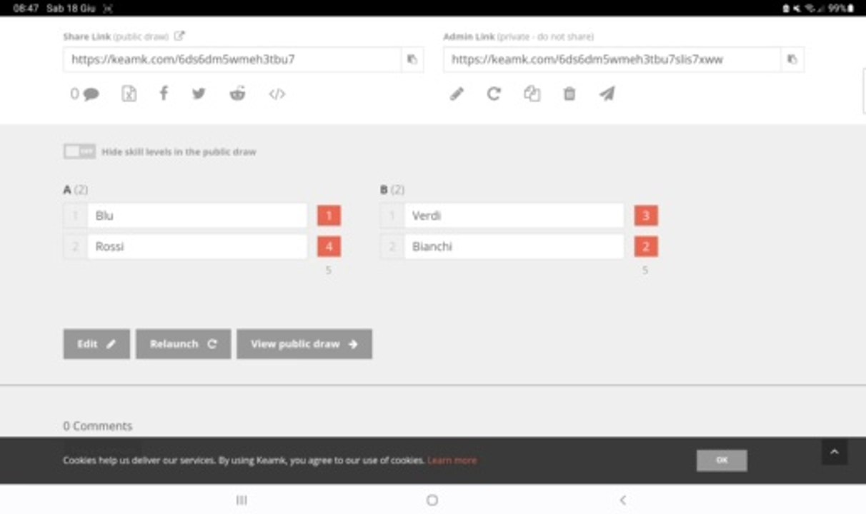 Creare gruppi in base ai livelli