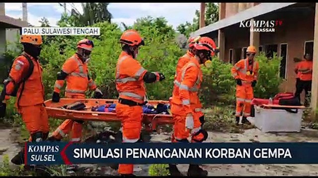 Tim SAR Palu Menggelar Simulasi Penanganan Korban Gempa