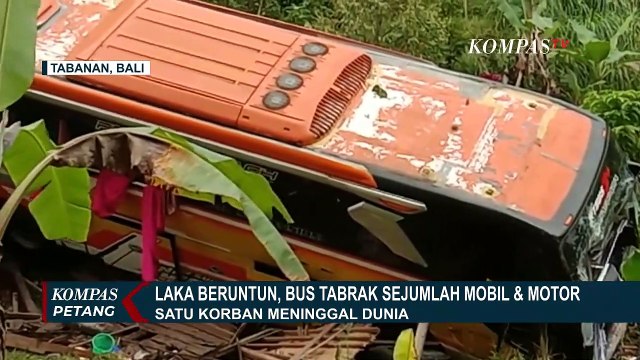 Kecelakaan Beruntun! Bus Tabrak Sejumlah Motor dan Mobil, Satu Orang Meninggal
