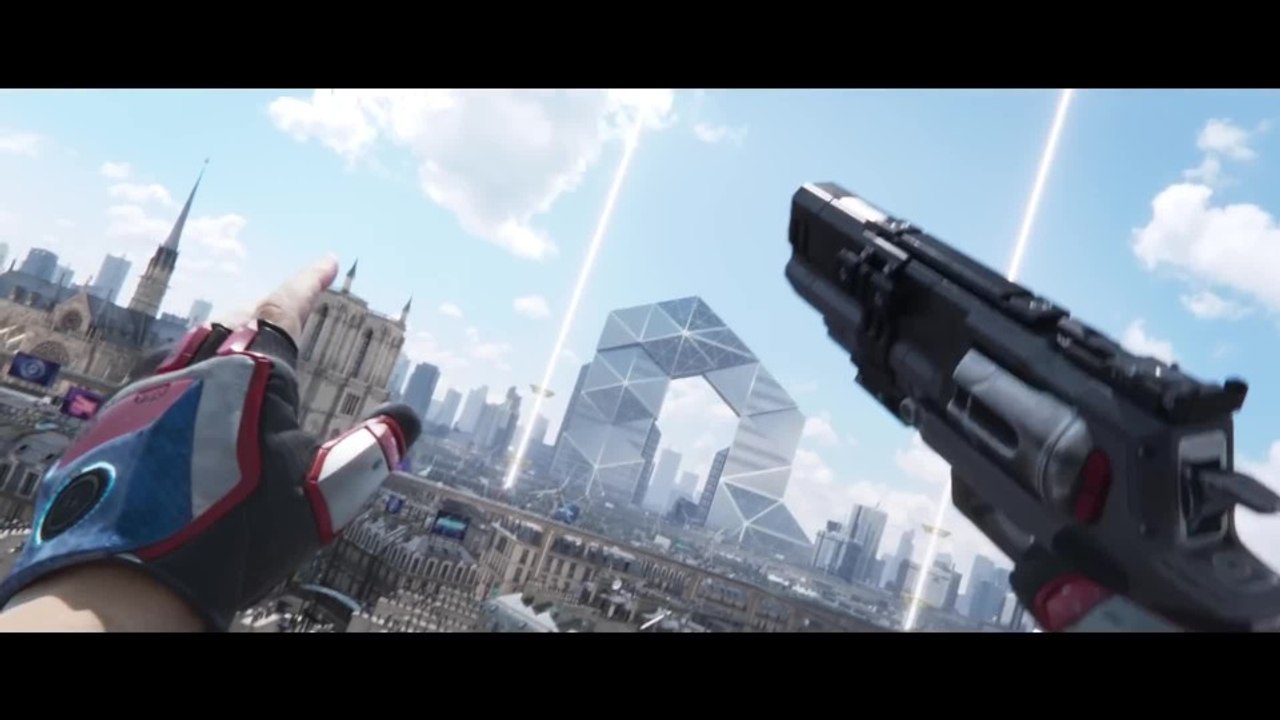 Das futuristische setting von hyper scape im cinematic-trailer