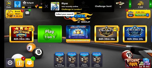 play a 8 ball pool game with funny movements