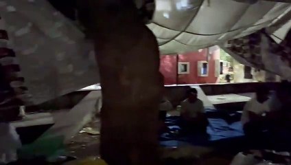 CHA standing at the movement site even in rain