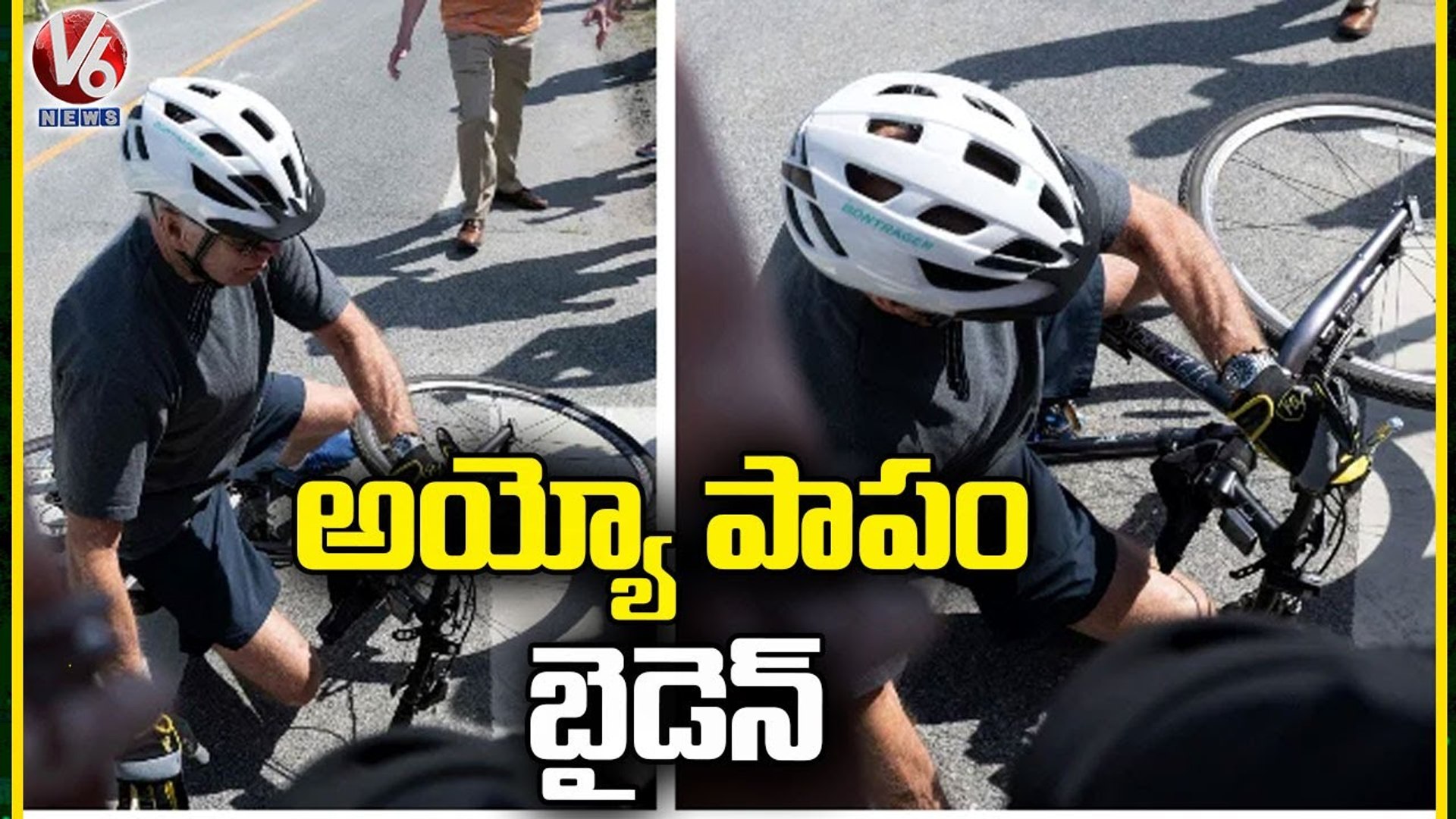 US President Joe Biden Falls While Riding Bicycle _ America _ V6 News
