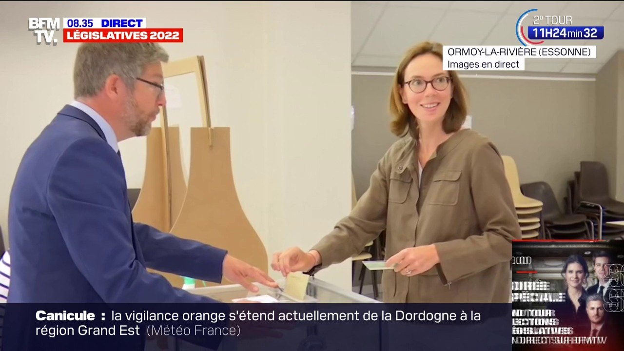 Législatives 2022: Amélie de Montchalin, ministre de la Transition écologique, vote à Ormoy-la-Rivière en Essonne