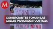 Comerciantes de San Andrés Tuxtla protestan tras el asesinato de lider comerciante
