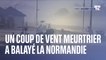 Les images du coup de vent meurtrier en Normandie, qui a fait un mort et cinq blessés samedi soir