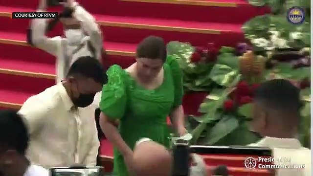 Vice President-elect Sara Duterte takes her oath of office in Davao City