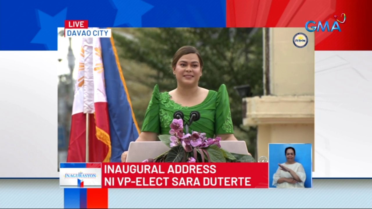Inaugural speech ni VP-elect Sara Duterte