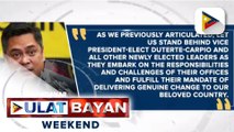 Palasyo, nakiisa sa inagurasyon ni VP-elect Sara Duterte