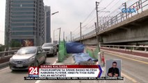 Pagkukumpuni sa sirang bahagi ng EDSA Kamuning flyover, hindi pa tiyak kung kailan matatapos | 24 Oras Weekend