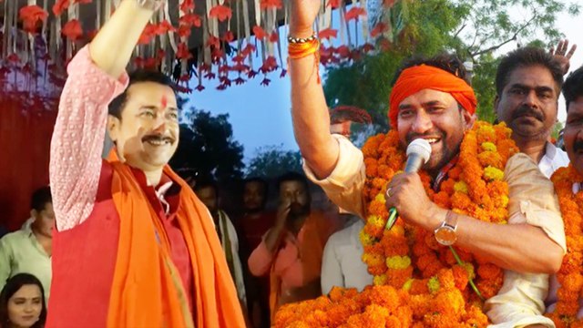 निरहुआ के चुनाव प्रचार में लोगो के बीच जाकर वोट मांग रहे है संजय पांडे