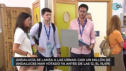 Download Video: Andalucía se lanza a las urnas: casi un millón de andaluces han votado ya antes de las 12, el 15,41%